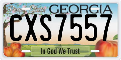 GA license plate CXS7557