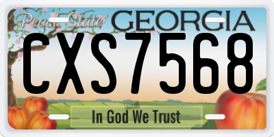 GA license plate CXS7568