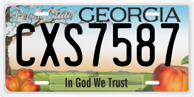 GA license plate CXS7587