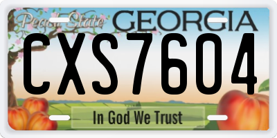 GA license plate CXS7604