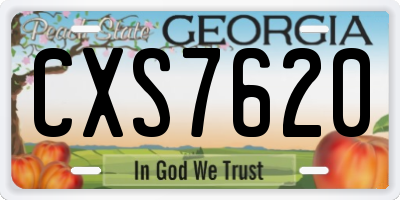GA license plate CXS7620