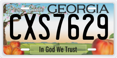GA license plate CXS7629