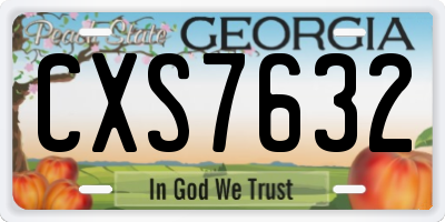 GA license plate CXS7632