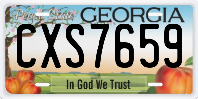 GA license plate CXS7659