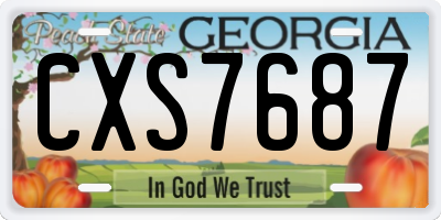 GA license plate CXS7687