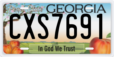 GA license plate CXS7691