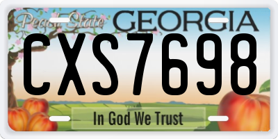 GA license plate CXS7698