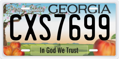 GA license plate CXS7699