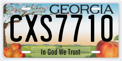 GA license plate CXS7710