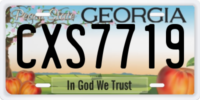 GA license plate CXS7719