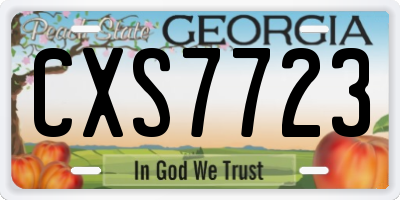 GA license plate CXS7723
