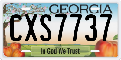 GA license plate CXS7737