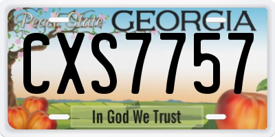 GA license plate CXS7757