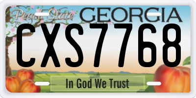 GA license plate CXS7768