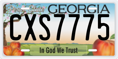 GA license plate CXS7775