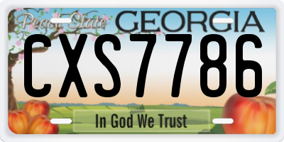 GA license plate CXS7786
