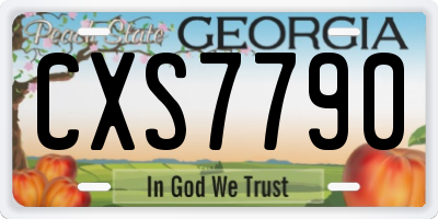GA license plate CXS7790