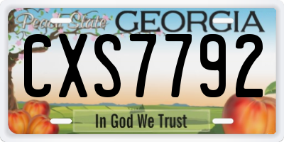 GA license plate CXS7792