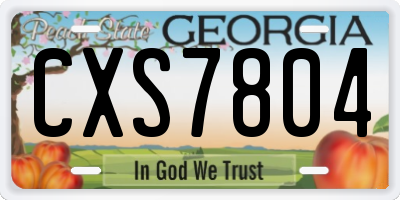 GA license plate CXS7804