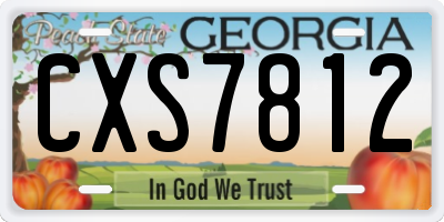 GA license plate CXS7812