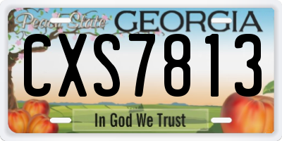 GA license plate CXS7813
