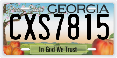 GA license plate CXS7815