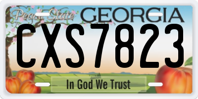 GA license plate CXS7823