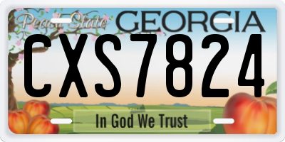 GA license plate CXS7824