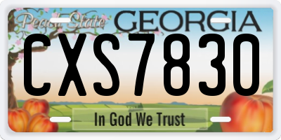 GA license plate CXS7830