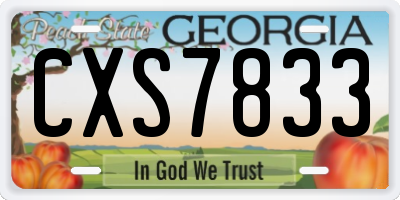 GA license plate CXS7833