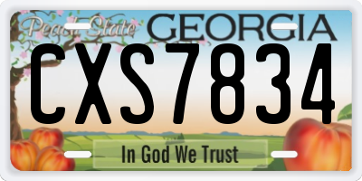 GA license plate CXS7834