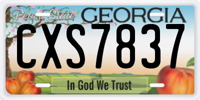 GA license plate CXS7837