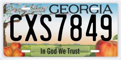 GA license plate CXS7849