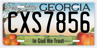 GA license plate CXS7856