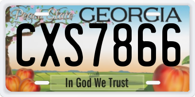 GA license plate CXS7866