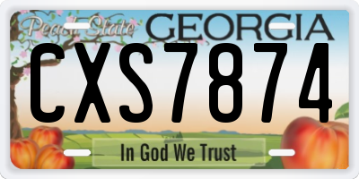 GA license plate CXS7874