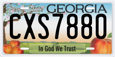 GA license plate CXS7880