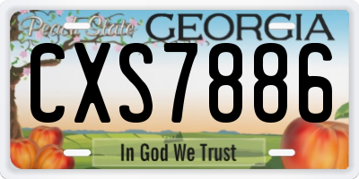 GA license plate CXS7886