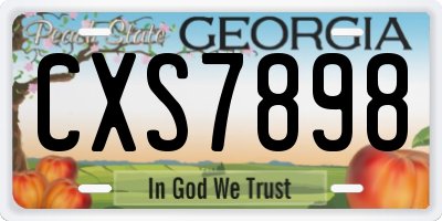 GA license plate CXS7898