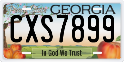 GA license plate CXS7899