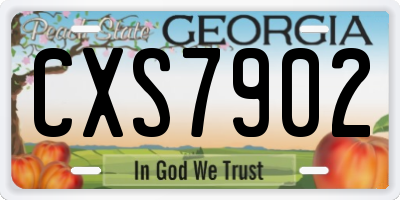 GA license plate CXS7902