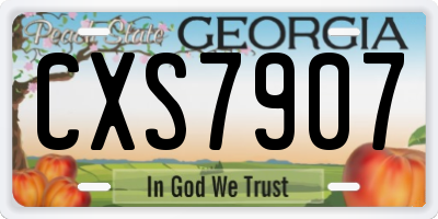 GA license plate CXS7907