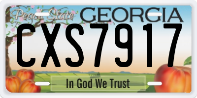 GA license plate CXS7917