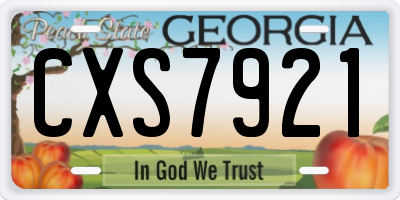 GA license plate CXS7921