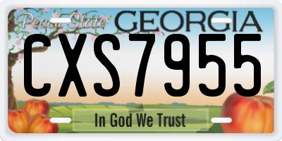 GA license plate CXS7955
