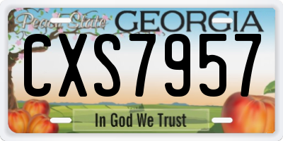 GA license plate CXS7957