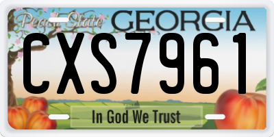 GA license plate CXS7961