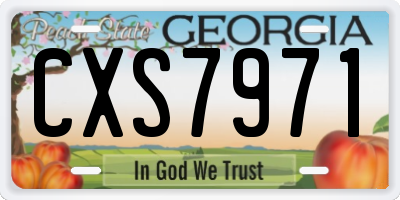GA license plate CXS7971