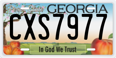 GA license plate CXS7977