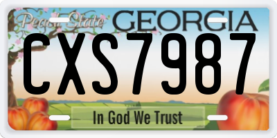 GA license plate CXS7987